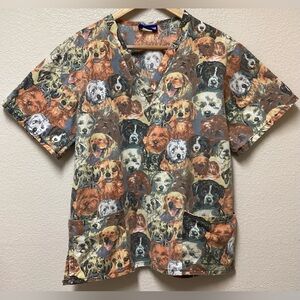 Med+Wear scrub vneck medical top dog